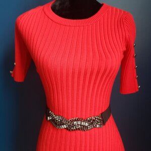 Red knitted dress